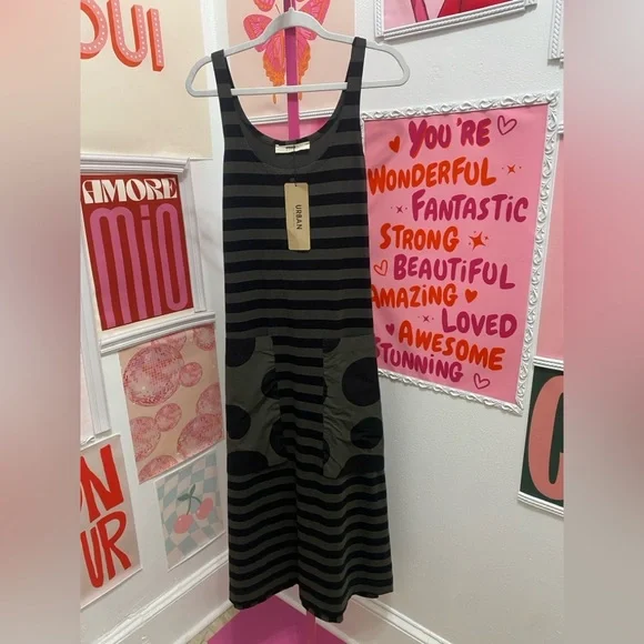 NWT ALEMBIKA URBAN MAXI TANKDRESS, KHAKI